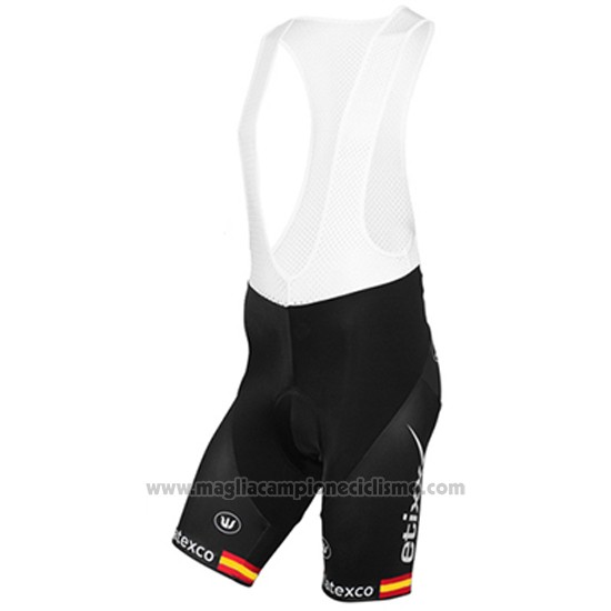 2017 Abbigliamento Ciclismo Etixx Quick Step Campione Spagna Giallo e Nero Manica Corta e Salopette
